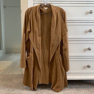 Brown Light-Weight Long Suede Jacket